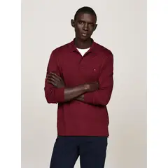 TOMMY HILFIGER - Polo Liquid Cotton Con Logo Burdeo