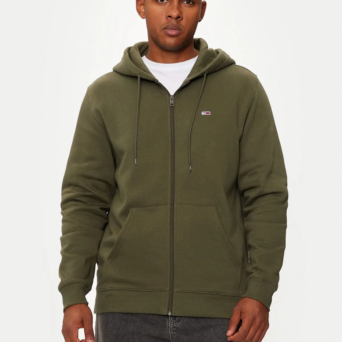 TOMMY HILFIGER - Polerón Hoodie Con Cierre De Cremallera Verde Tommy Hilfiger