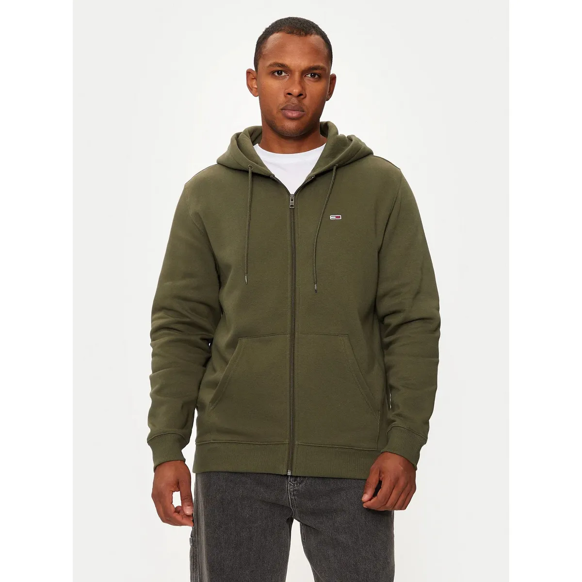 TOMMY HILFIGER - Polerón Hoodie Con Cierre De Cremallera Verde Tommy Hilfiger