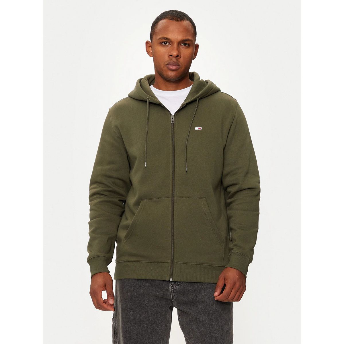 TOMMY HILFIGER - Polerón Hoodie Con Cierre De Cremallera Verde Tommy Hilfiger