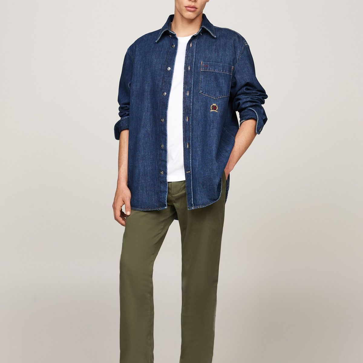 TOMMY HILFIGER - Pantalón Chino Denton Straight Fit Verde Tommy Hilfiger