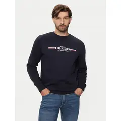 TOMMY HILFIGER - Polerón Stripe Logo Azul Tommy Hilfiger.