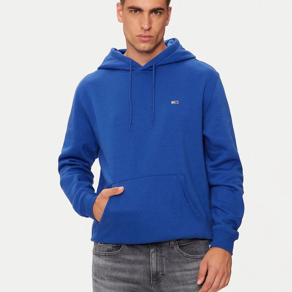 TOMMY HILFIGER - Polerón Hoodie Solid Con Logo Azul Tommy Jeans