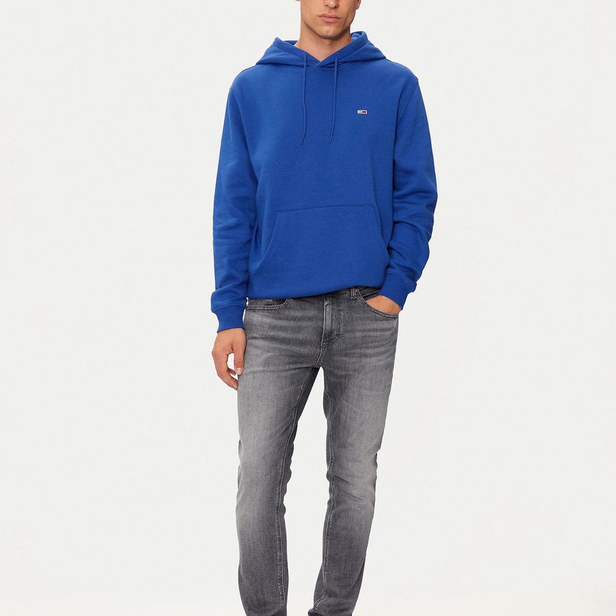 TOMMY HILFIGER - Polerón Hoodie Solid Con Logo Azul Tommy Jeans