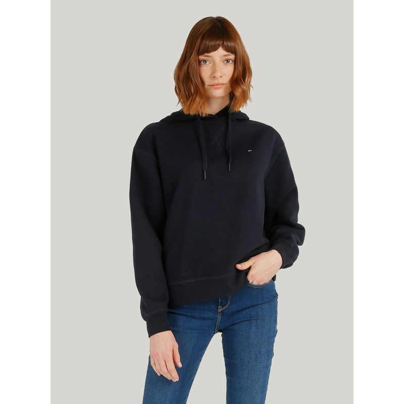 TOMMY HILFIGER - Polerón Hoodie Con Logo Bordado Azul Tommy Hilfiger
