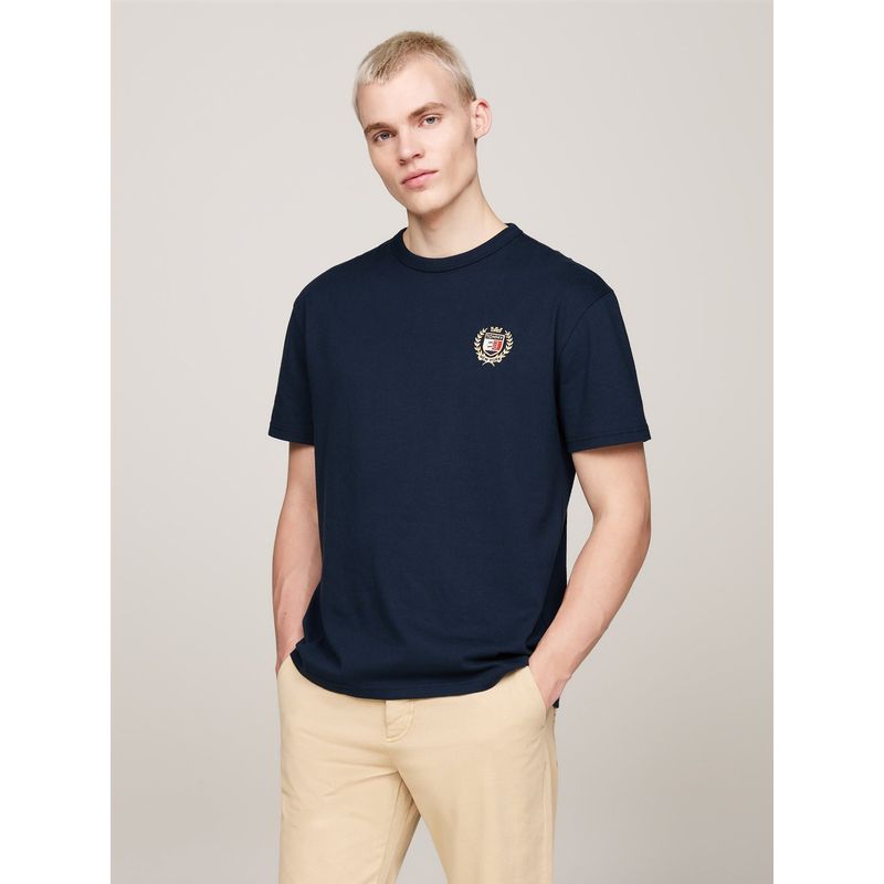 TOMMY HILFIGER - Polera Crest Flag Logo Azul Tommy Hilfiger