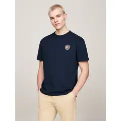 TOMMY HILFIGER - Polera Crest Flag Logo Azul