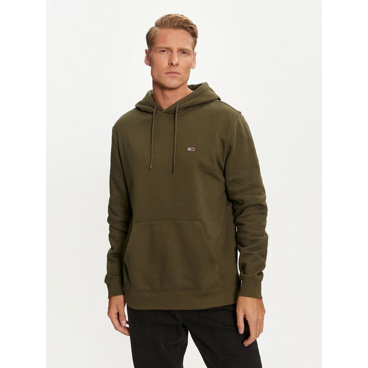 TOMMY HILFIGER - Polerón Hoodie Solid Con Logo Verde Tommy Jeans