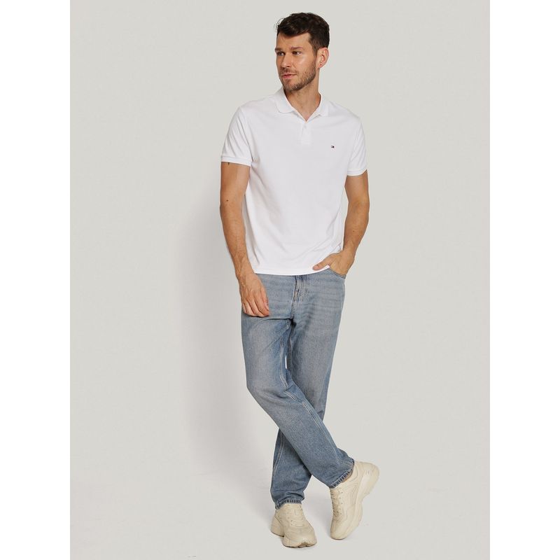 TOMMY HILFIGER - Polo Essential Liquid Cotton Gris Tommy Hilfiger