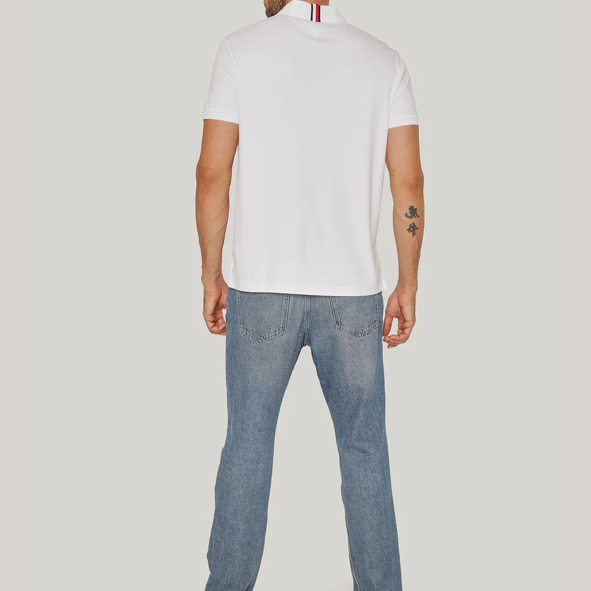 TOMMY HILFIGER - Polo Essential Liquid Cotton Gris Tommy Hilfiger
