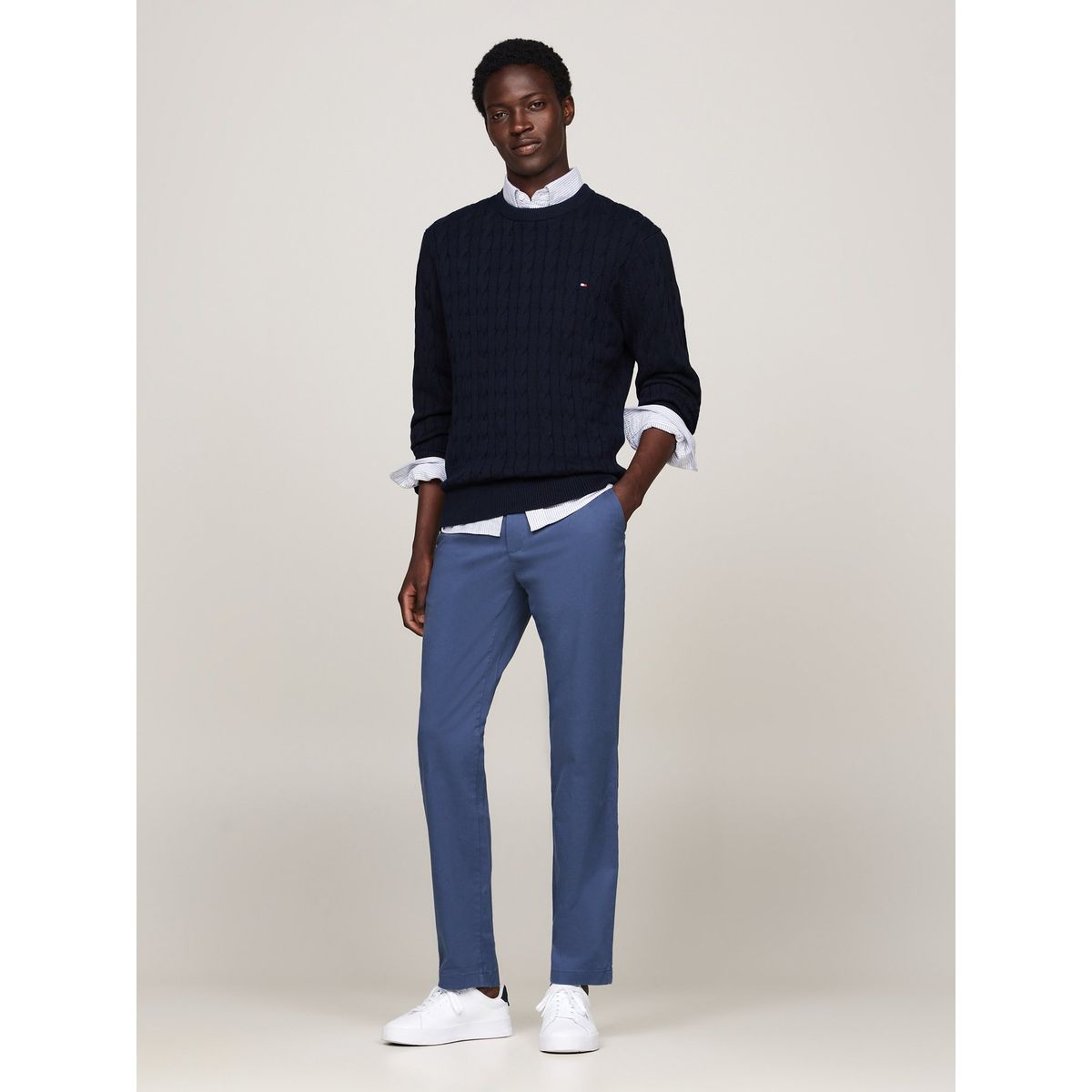 TOMMY HILFIGER - Pantalón Chino Denton Straight Fit Azul Tommy Hilfiger