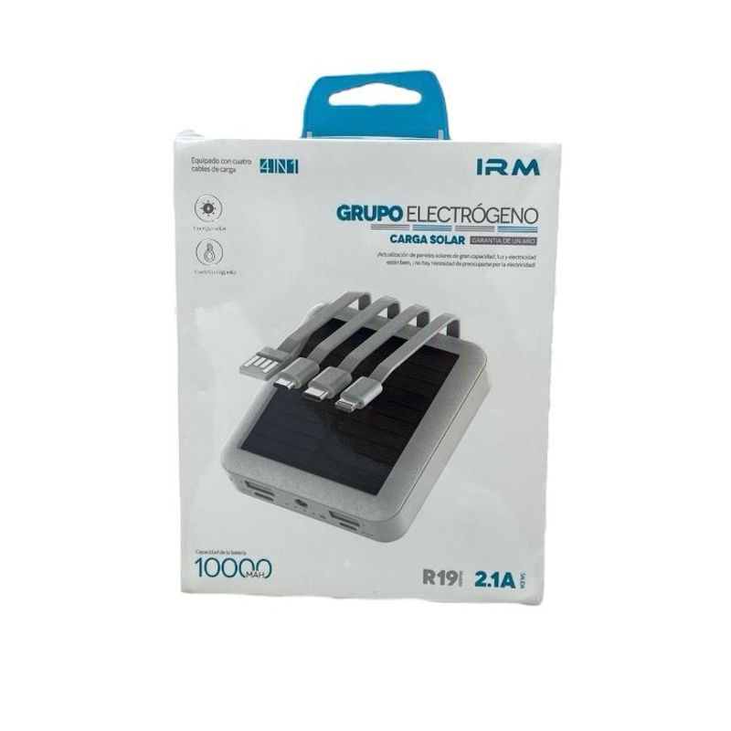 GENERICO - BATERÍA PORTÁTIL POWER BANK CON PANEL SOLAR DE 10000MAH CARGA RÁPIDA