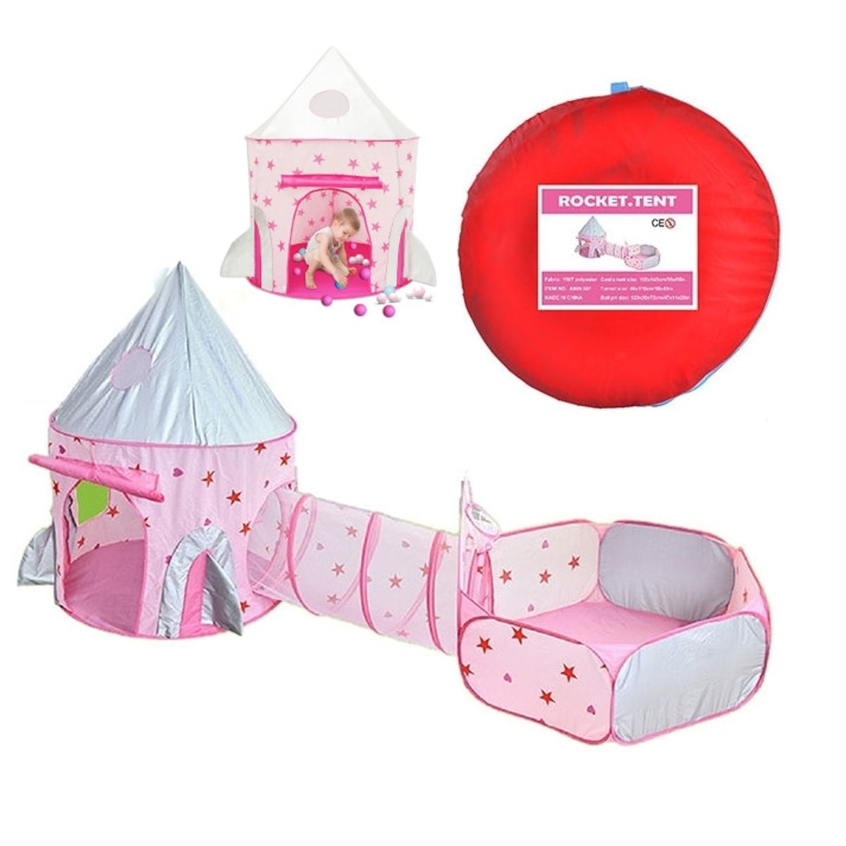 GENERICO - MEGATOYS A999-387 ROCKET TENT PINK