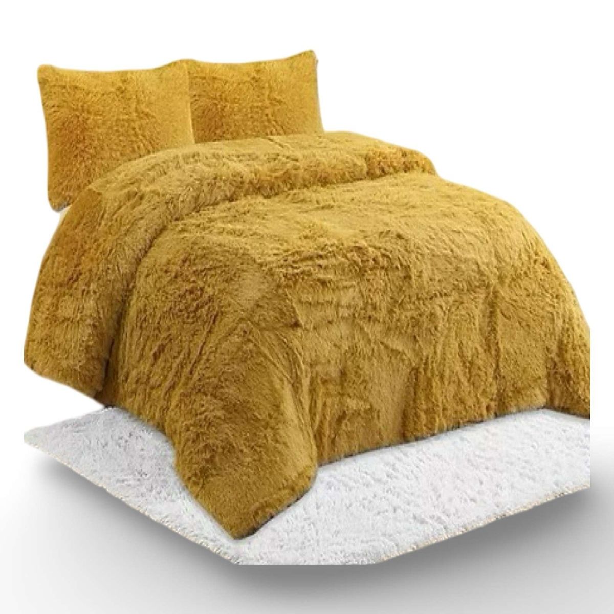 GENERICO - PLUMON CHIPORRO PELUDO 2 PLAZAS MOSTAZA