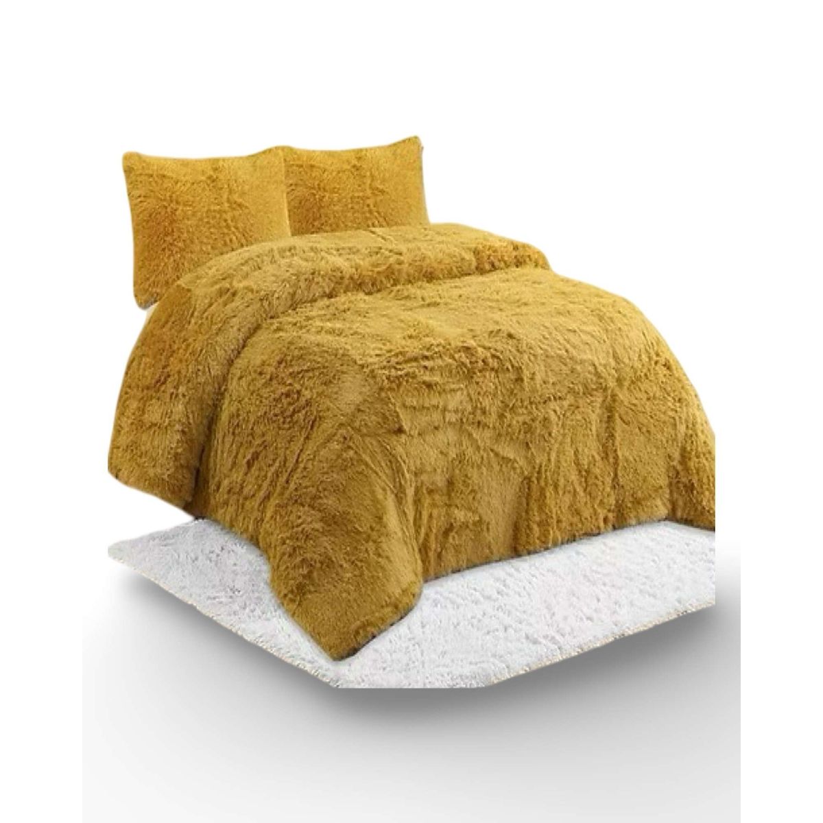 GENERICO - PLUMON CHIPORRO PELUDO 2 PLAZAS MOSTAZA