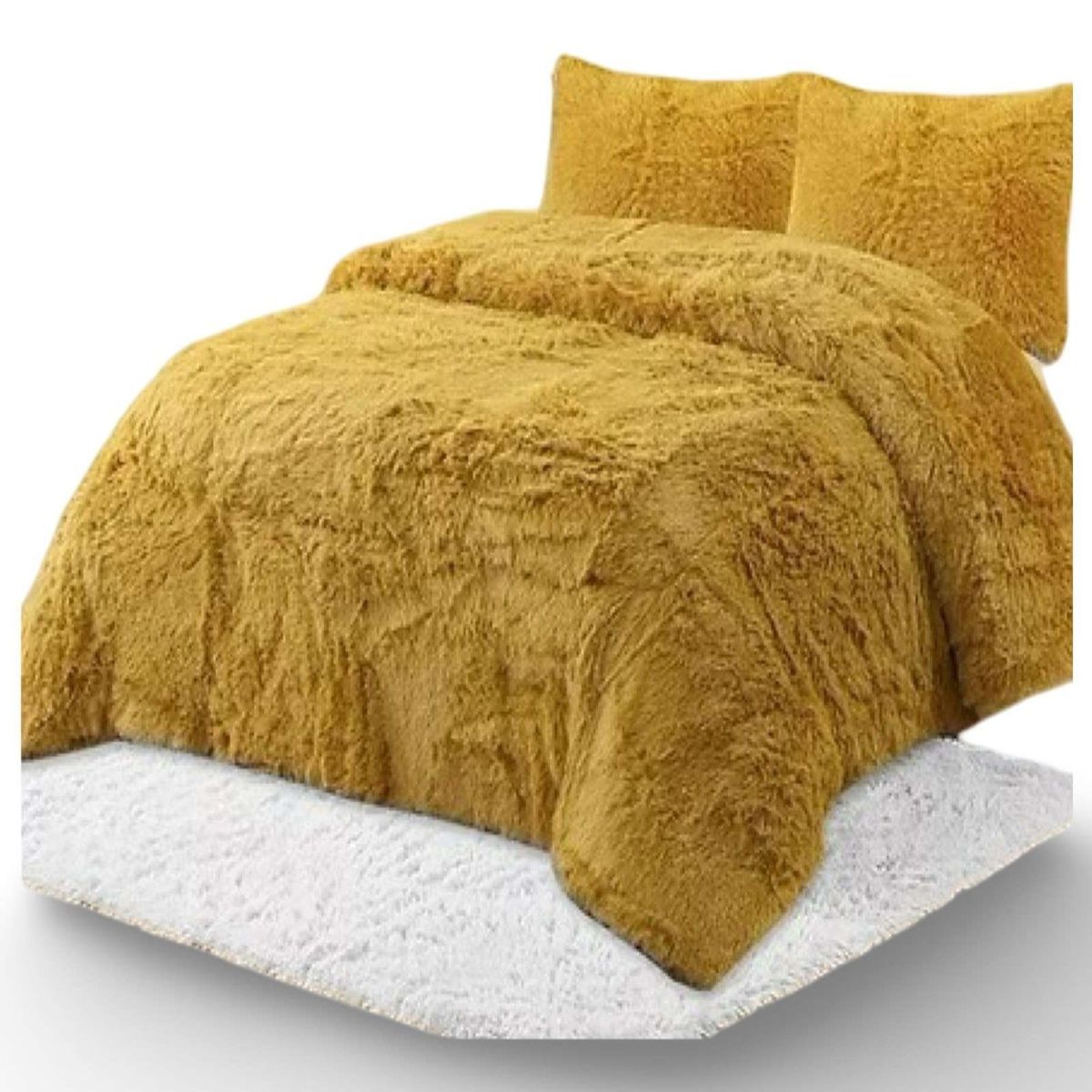 GENERICO - PLUMON CHIPORRO PELUDO 2 PLAZAS MOSTAZA