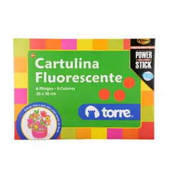 TORRE - Bolsón Cartulina Flúorescente 6 pliegos - 6 colores