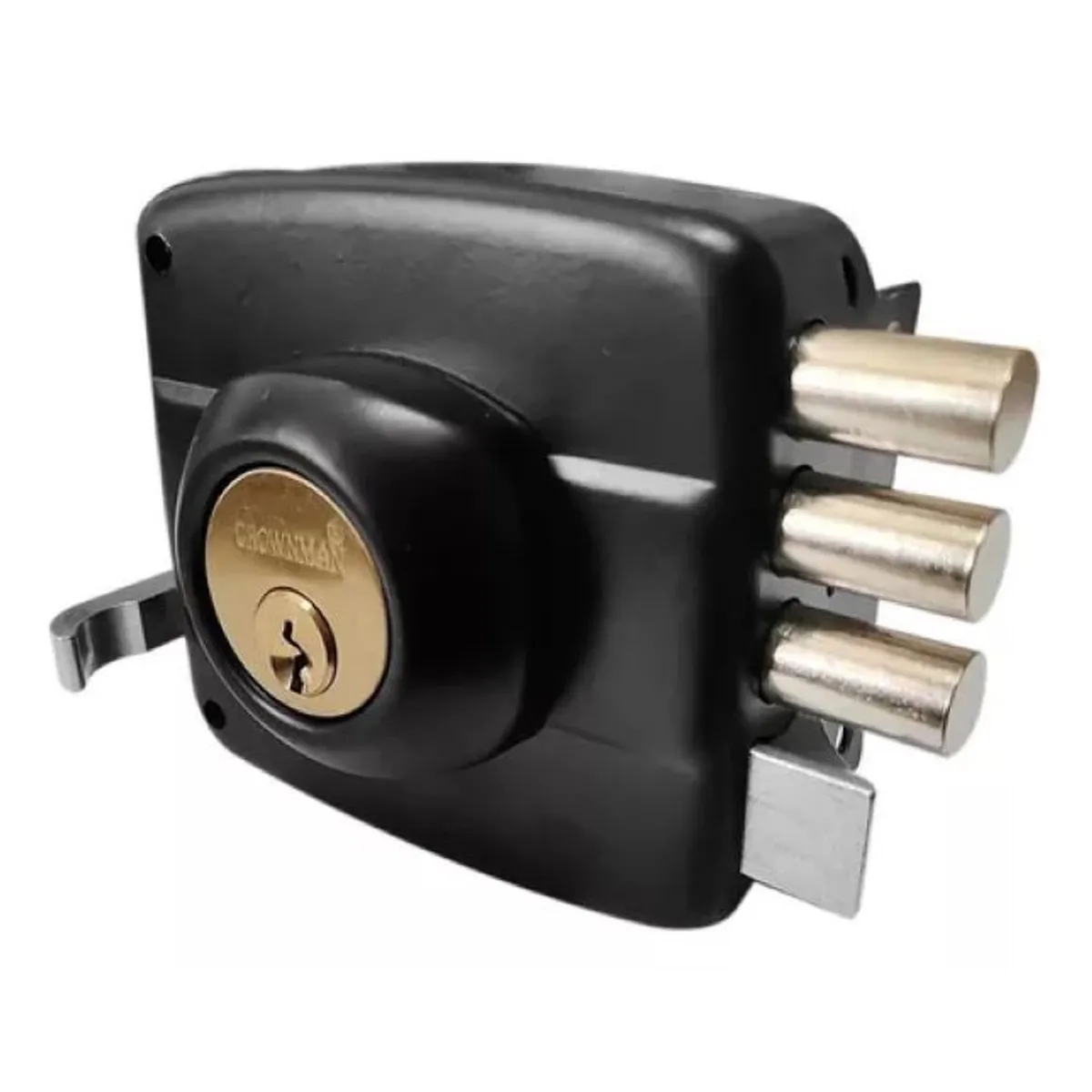 GENERICO - Chapa Sobreponer Triple Cerrojo Porton + 3 Llaves