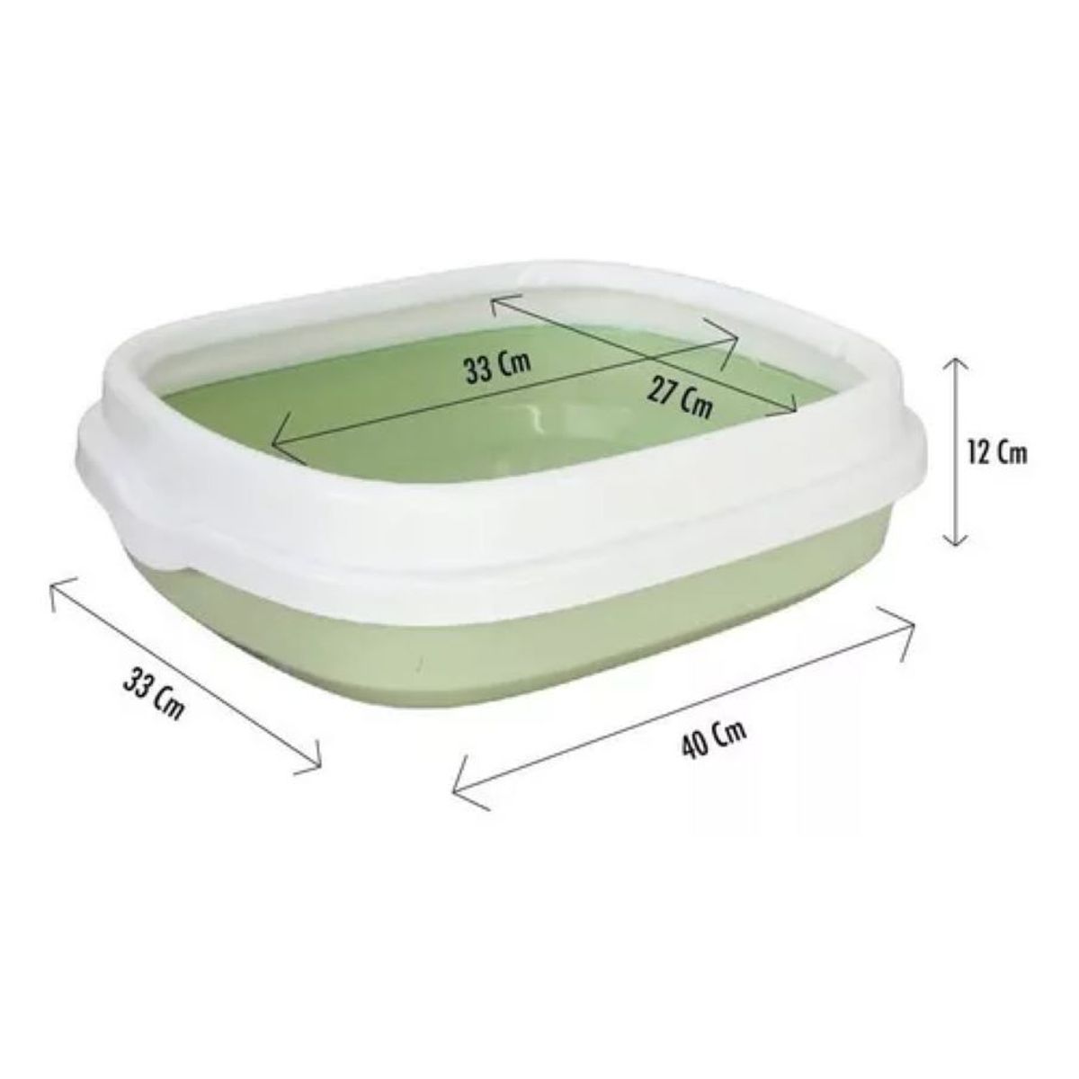 GENERICO - Arenero Para Gatos Pequeña 40x33x12 verde