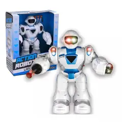 BRIC - Robot Que Camina Cluz Y Sonido Lanza Dardos Blanco