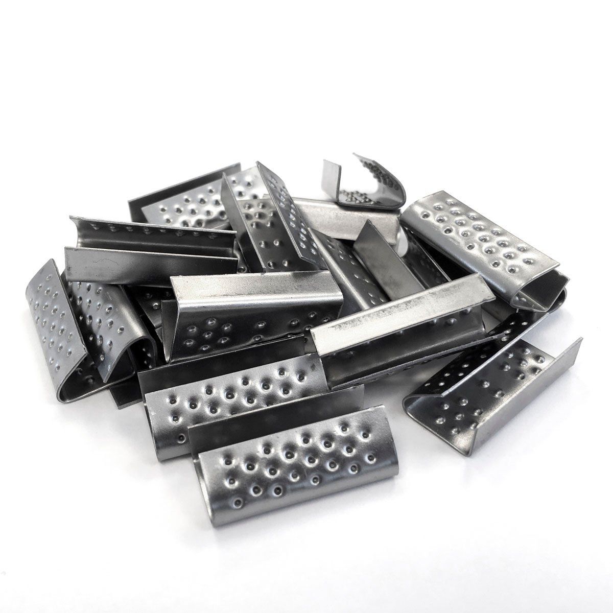 MARIENBERG - Sellos para zuncho PP Galvanizado de 12 Punzonados Caja 10 kgs