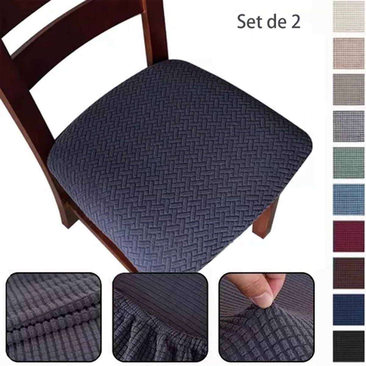 EDWINAYY - Funda De Asiento Para Silla Adaptables Para Comedor Tela