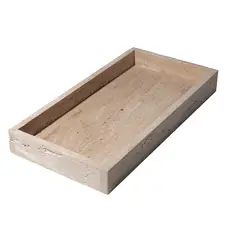 BM BRUNO MARMOL - Bandeja Rectangular de Mármol Travertino 40x21 cm