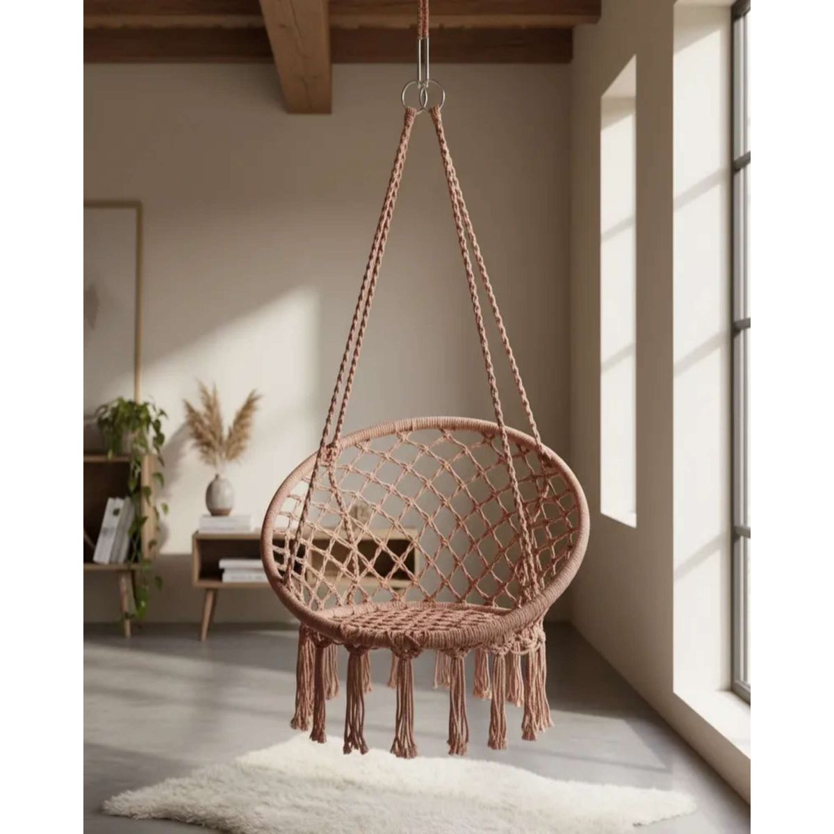 GENERICO - Hamaca Silla Colgante Reforzada para Interior y Exterior SIN COJINES