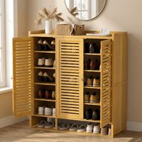 Zapatero de Bambu 7 Niveles 3 Puertas Gran Capacidad 88cm