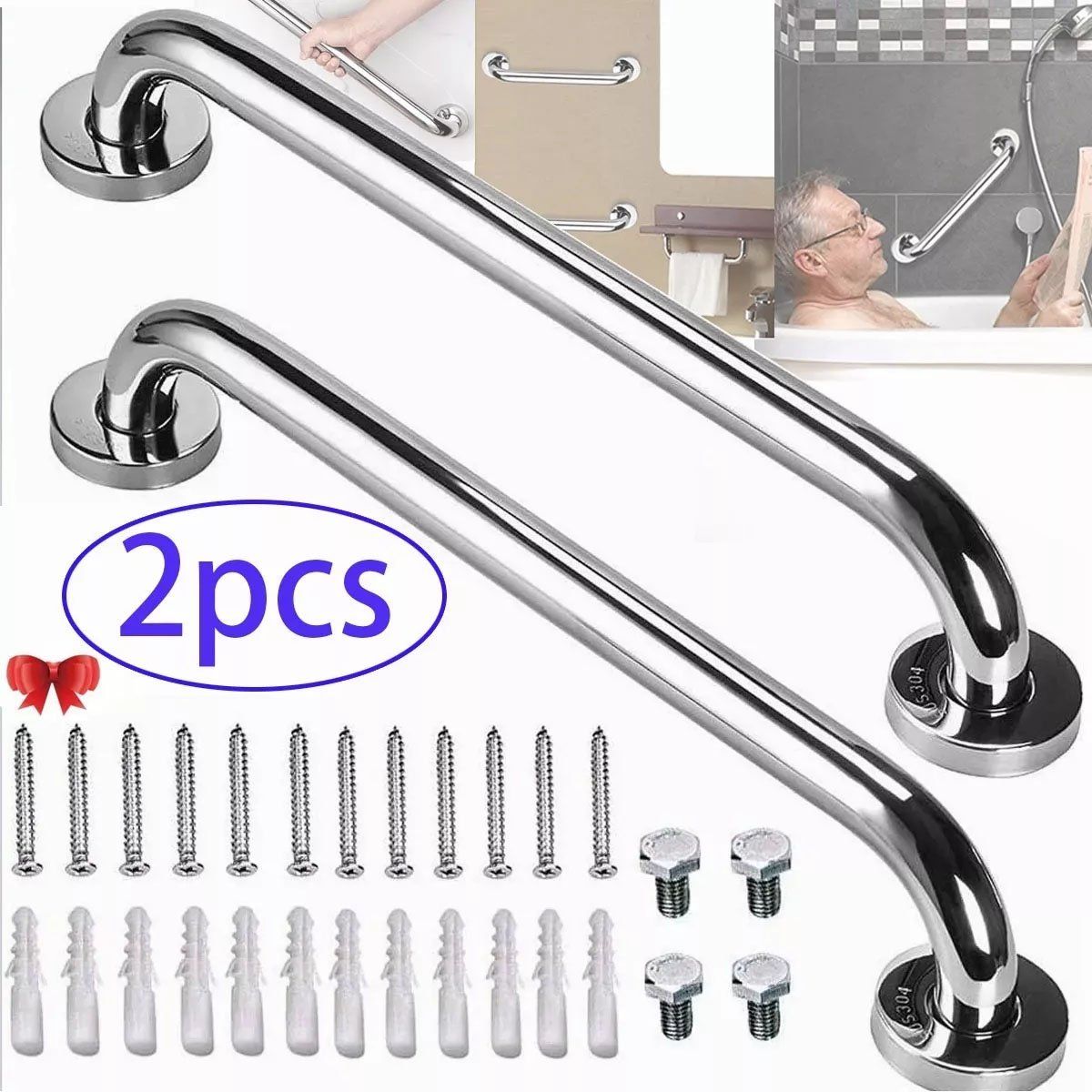 EDWINAYY - Manilla Barra Seguridad Para Ba?o Y Ducha Pasillos De 40cm