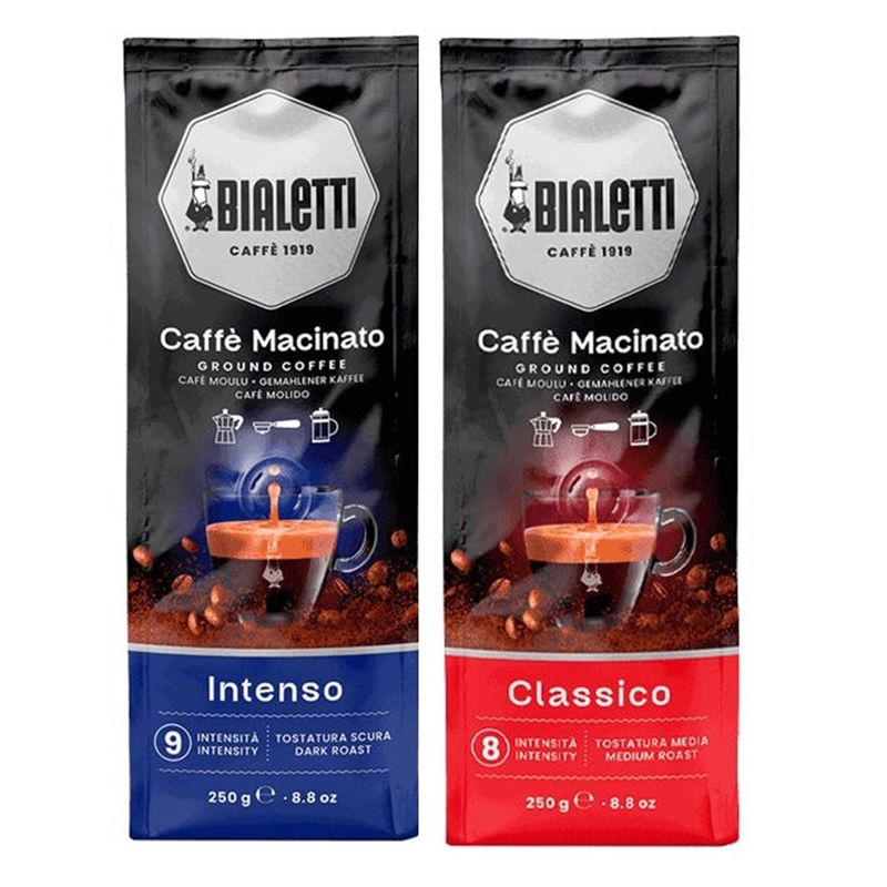BIALETTI - Pack Café Molido Italiano Bialetti Classico + Intenso 2x250g