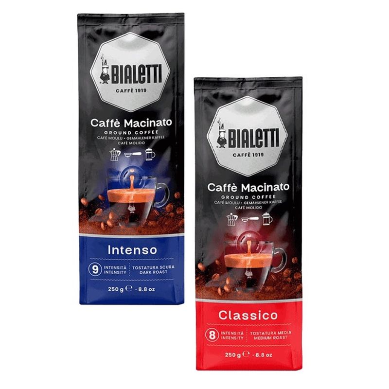 BIALETTI - Pack Café Molido Italiano Bialetti Classico + Intenso 2x250g