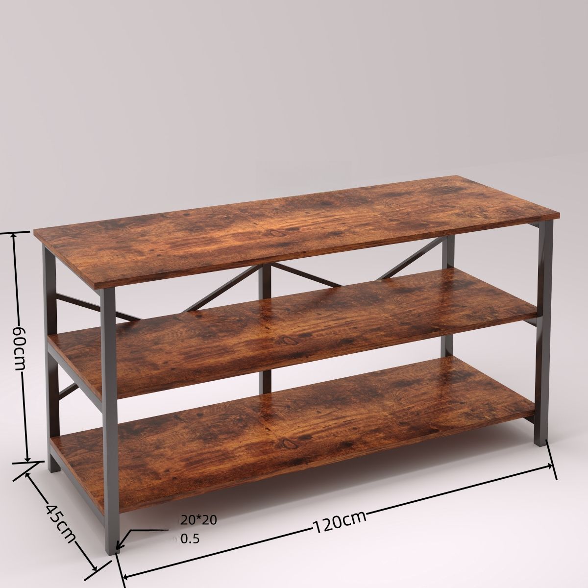 GENERICO - Organizador Estante 3 Nivel Lateral Living 120 X 45 X 60 Cm