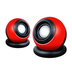GENERICO - PARLANTE D-08L PARA PC-NOTEBOOK REDONDO - ROJO