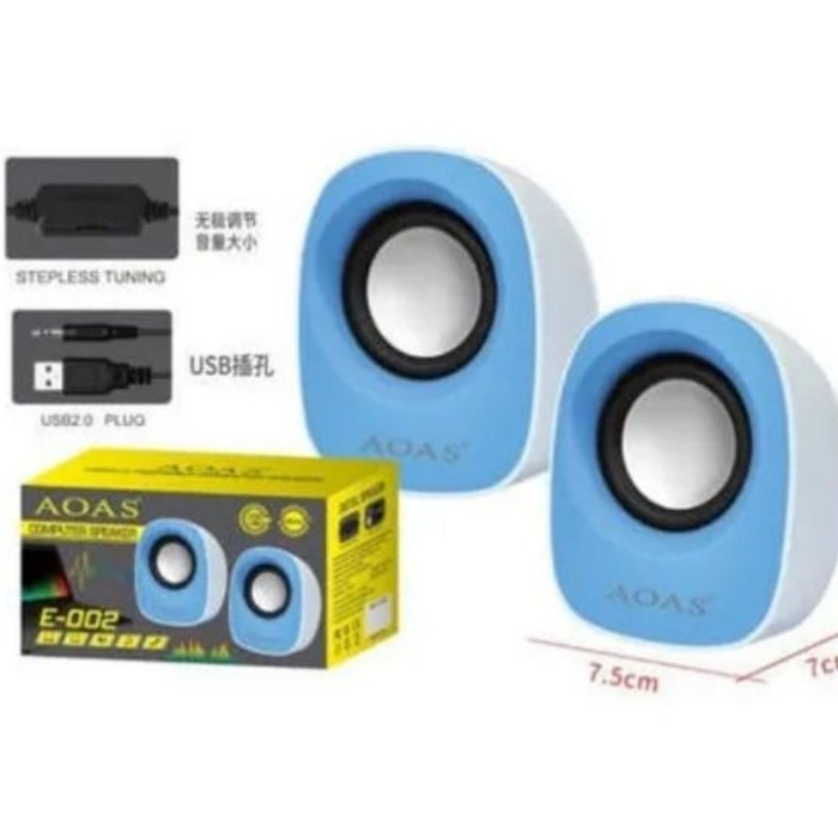 GENERICO - PARLANTE ALTAVOZ ORDENADOR MINI CABLE USB ESTÉREO OVALADO