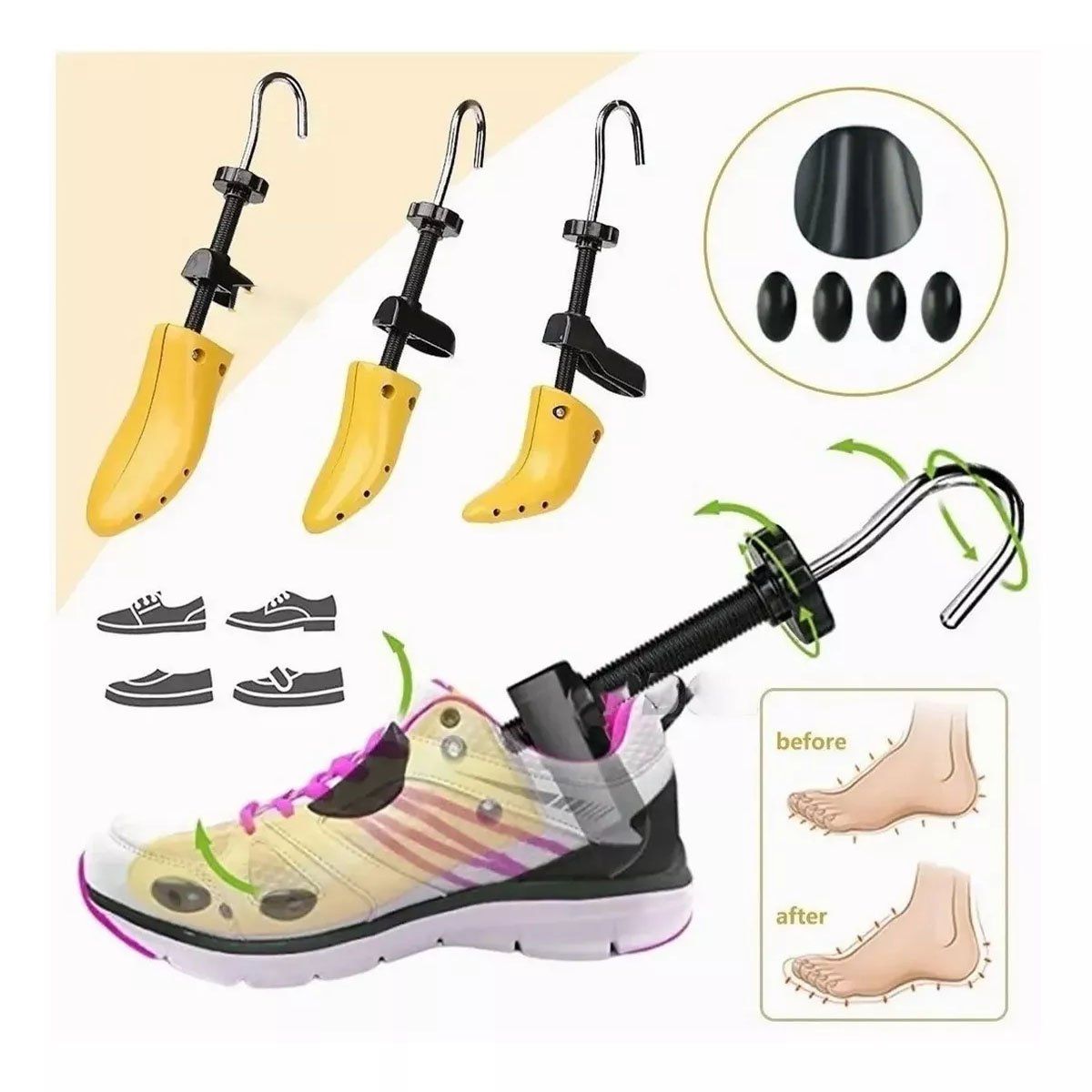 EDWINAYY - Ensanchador De Zapatos De Plástico Ajustable Para Universal