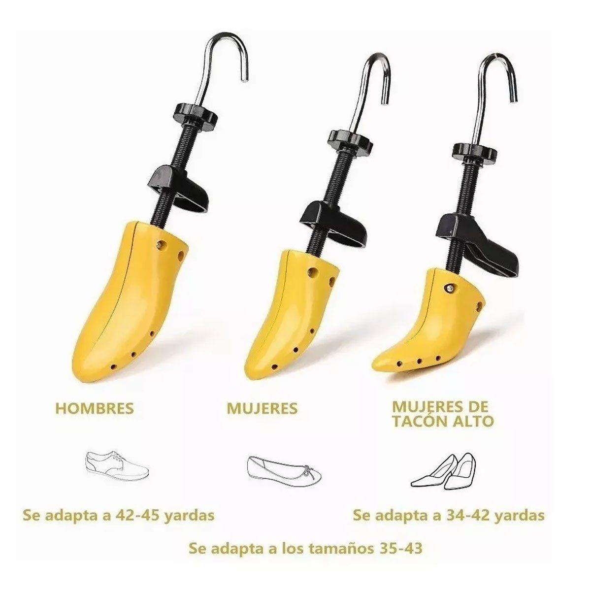 EDWINAYY - Ensanchador De Zapatos De Plástico Ajustable Para Universal