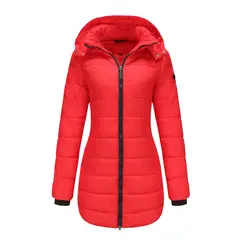 TIOZONEY - Parka Manga Larga Mujer - Rojo