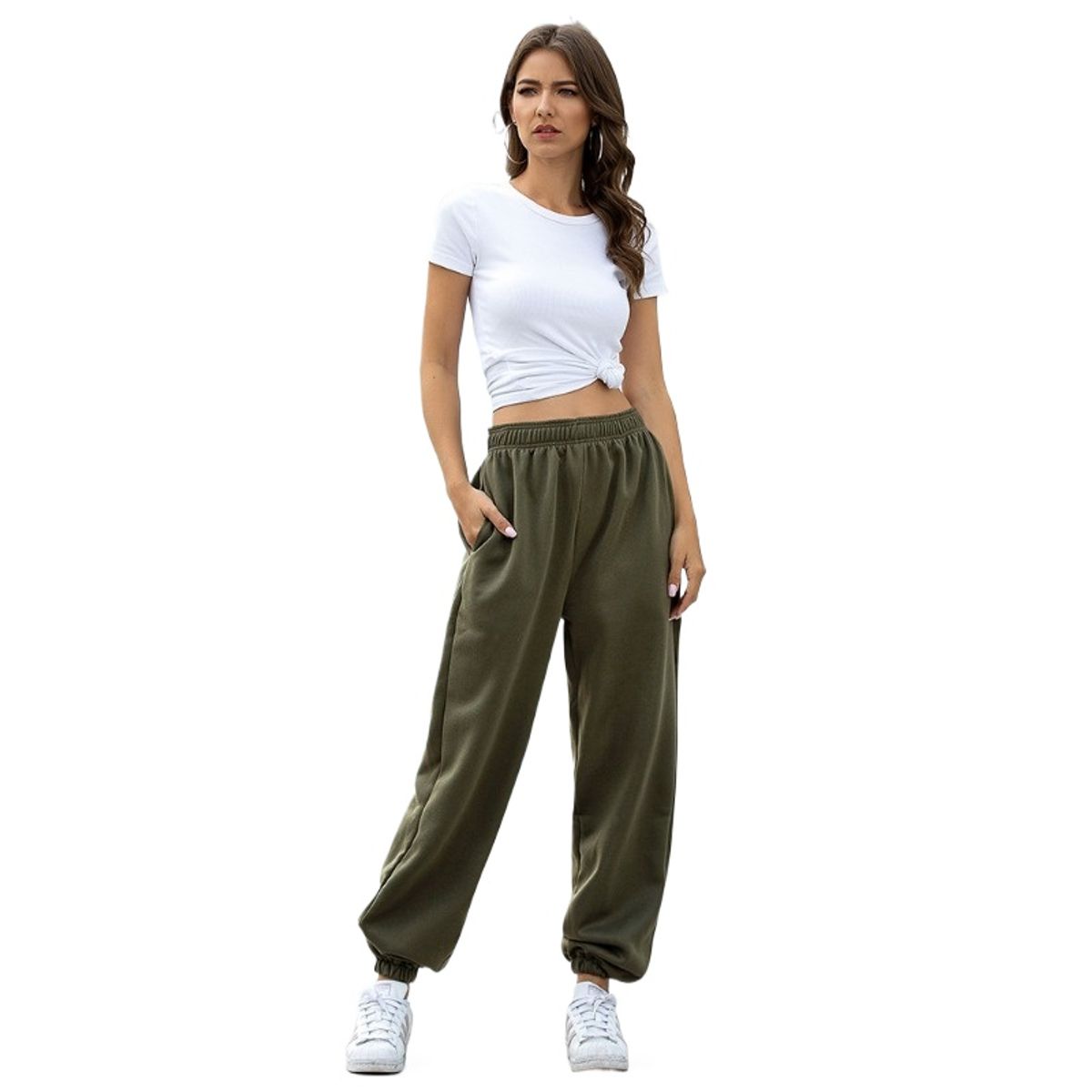GIOIO - Pantalón de buzo para Mujer Verde