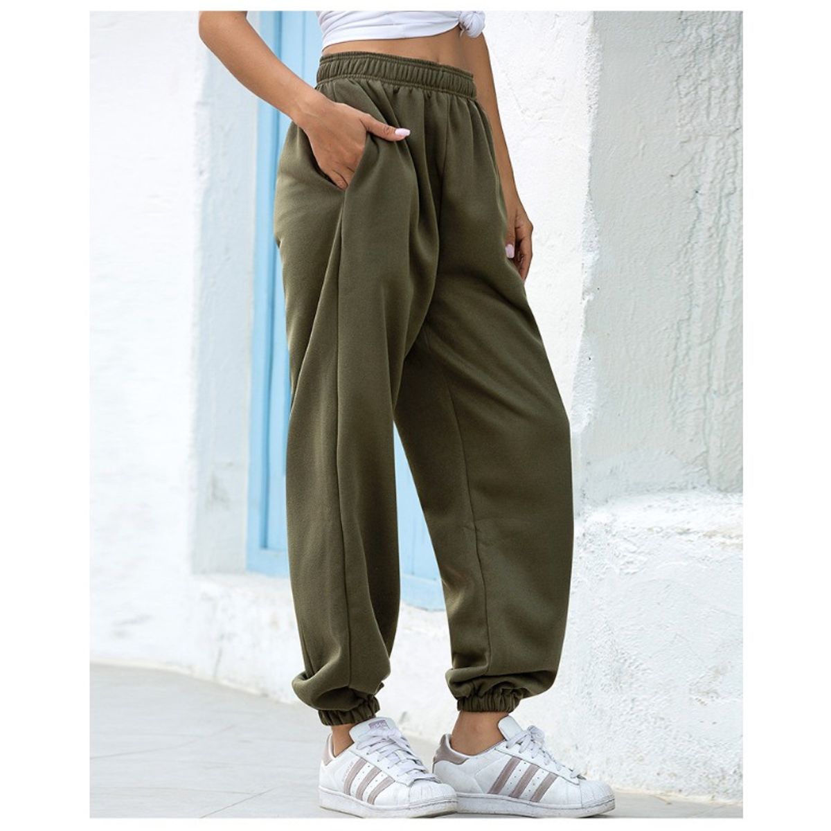 GIOIO - Pantalón de buzo para Mujer Verde