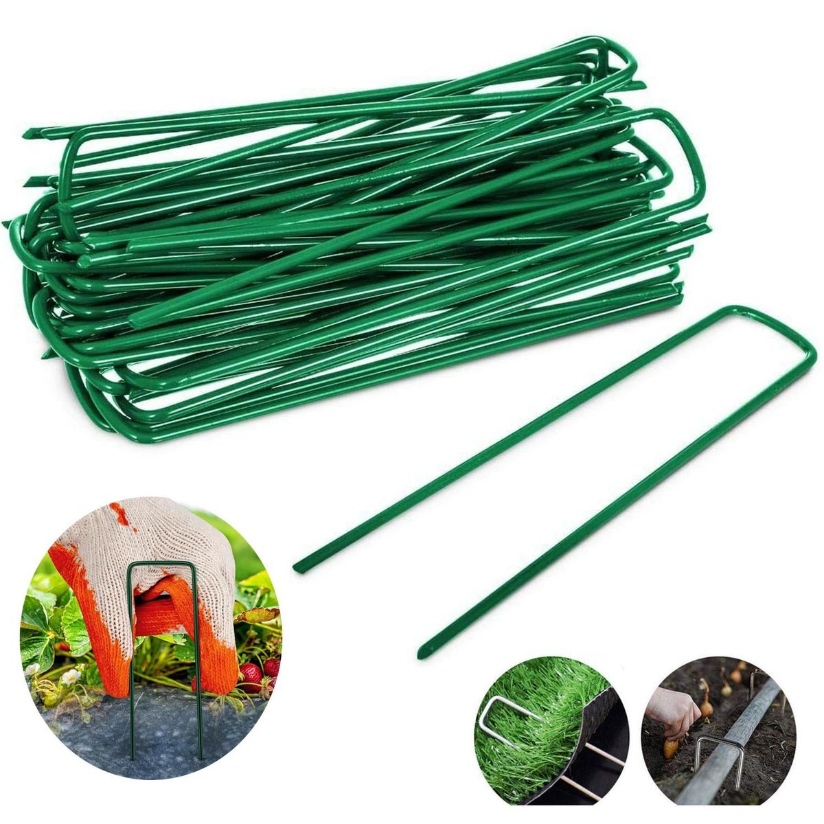 KUANGYE - Grapas Clavos De Césped Pasto Artificial Estacas De Tierra