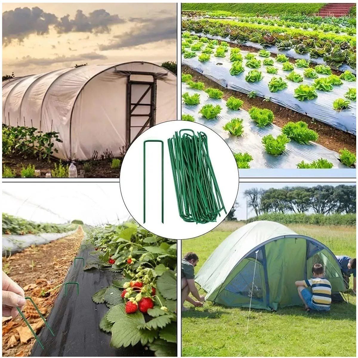 KUANGYE - Grapas Clavos De Césped Pasto Artificial Estacas De Tierra