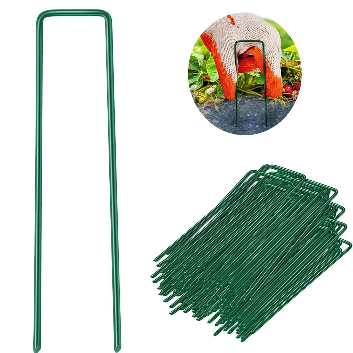 KUANGYE - 100pcs  Artificial Estacas De Metal Clavo Para Césped Pasto