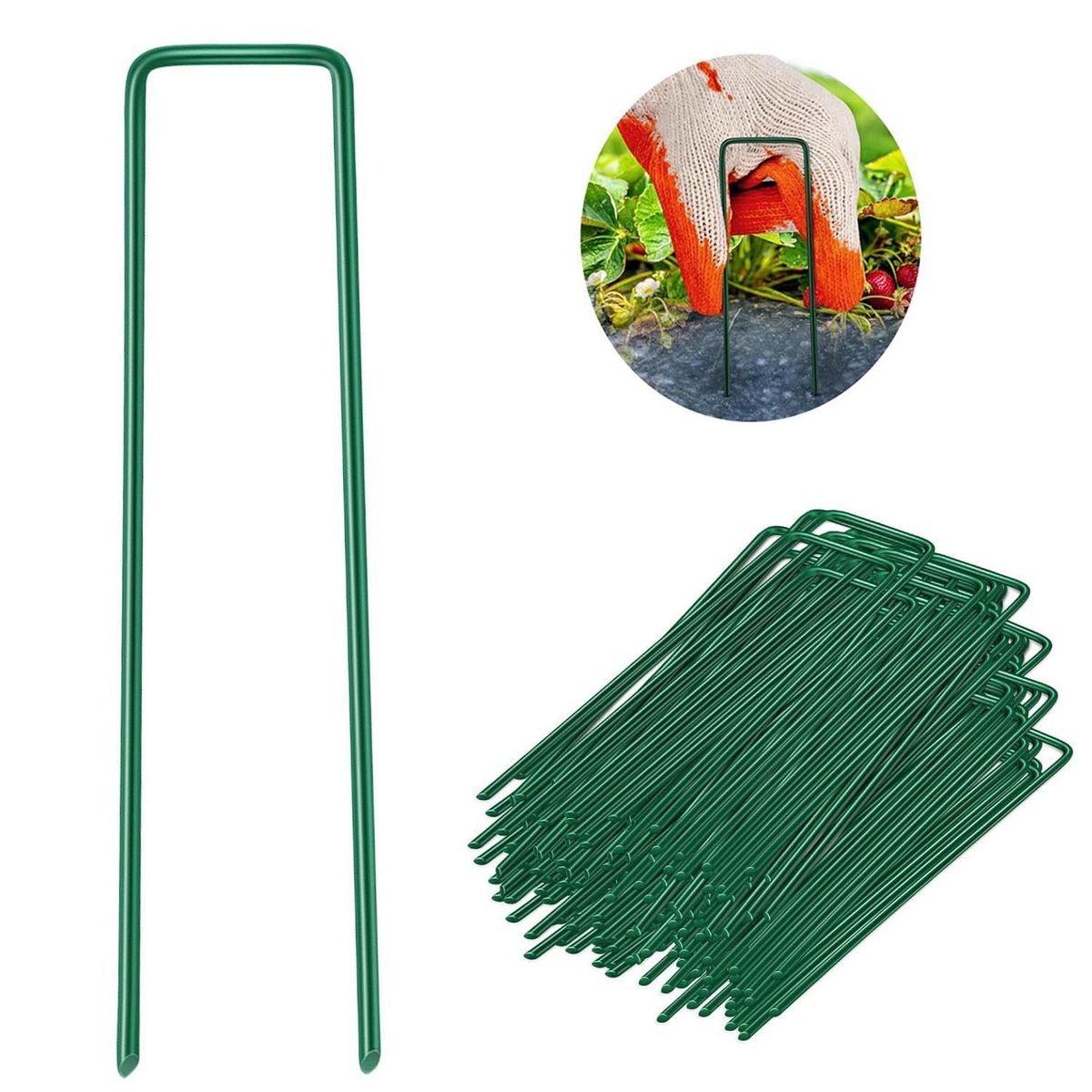 KUANGYE - 100pcs  Artificial Estacas De Metal Clavo Para Césped Pasto