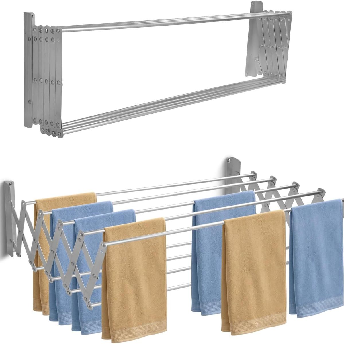 KUANGYE - Tendedero De Ropa Tendedero Plegable Aluminio 100x80cm