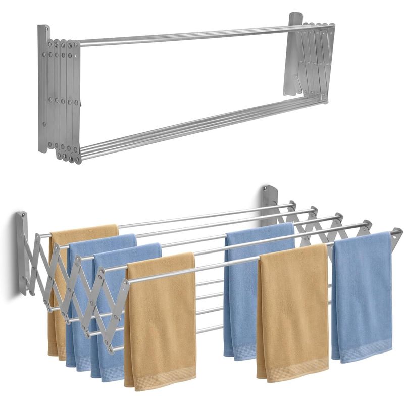 KUANGYE - Tendedero De Ropa Tendedero Plegable Aluminio 100x80cm