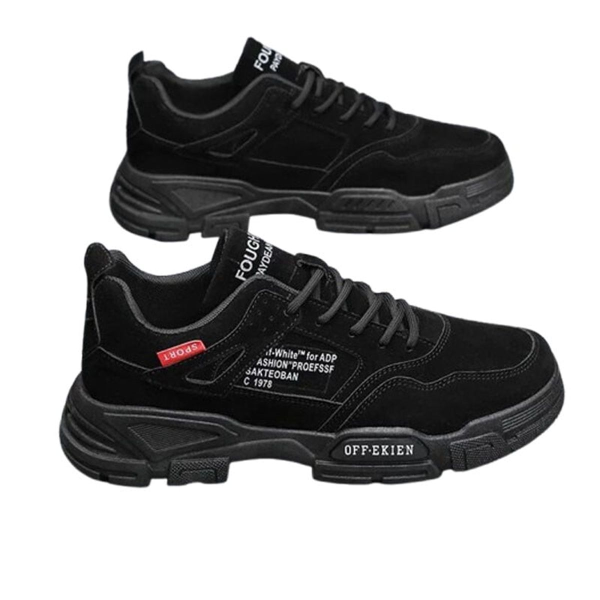 DANWEILE - Zapatos lona para hombre zapatos de seguridad antideslizantes-Negro