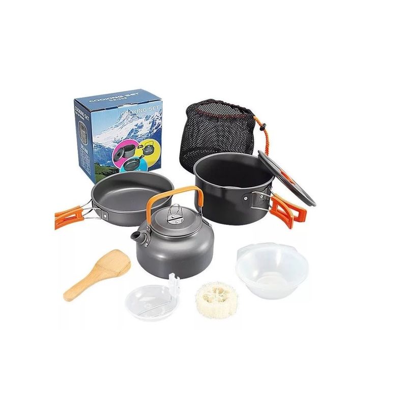 GENERICO - Set Ollas Outdoor Camping Cocinilla Utensilios
