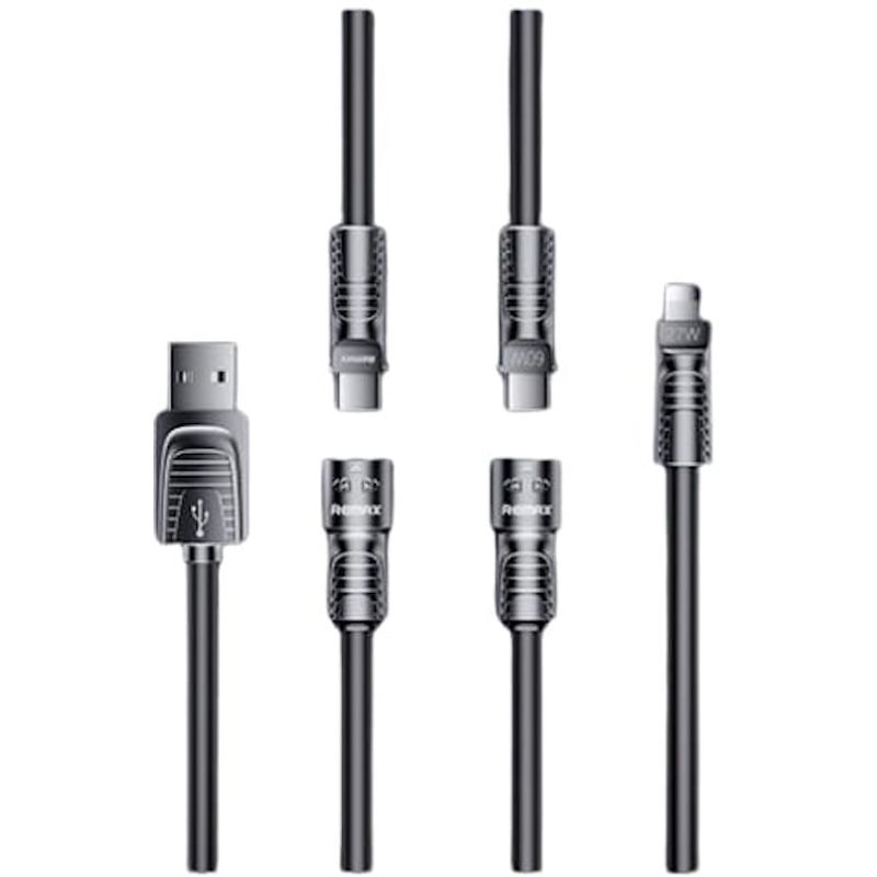 REMAX - CABLE DE CARGA RAPIDA 4 EN 1 60W 1.5MTS NEGRO RC-C168