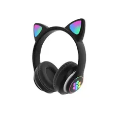 GENERICO - Audífonos Inalámbricos Bluetooth Rgb Orejas Gato Negro